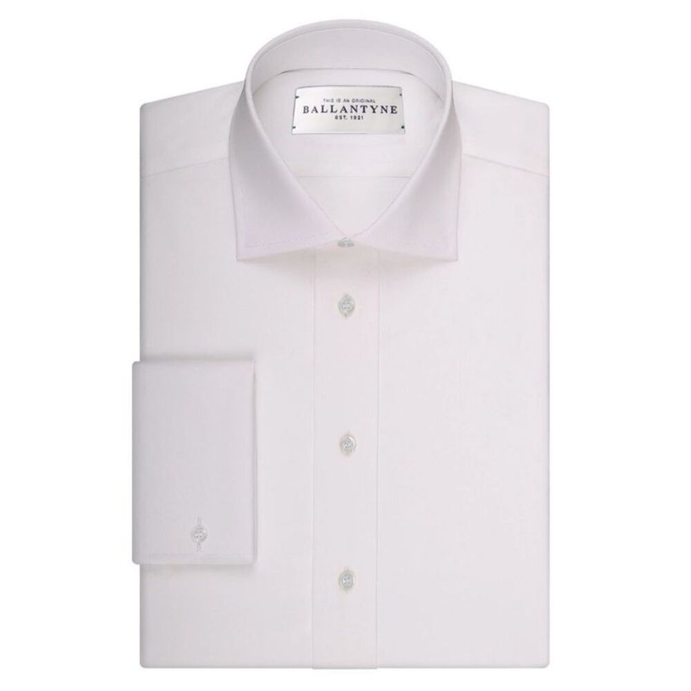 Ballantyne White Cotton Dress Men's Shirt